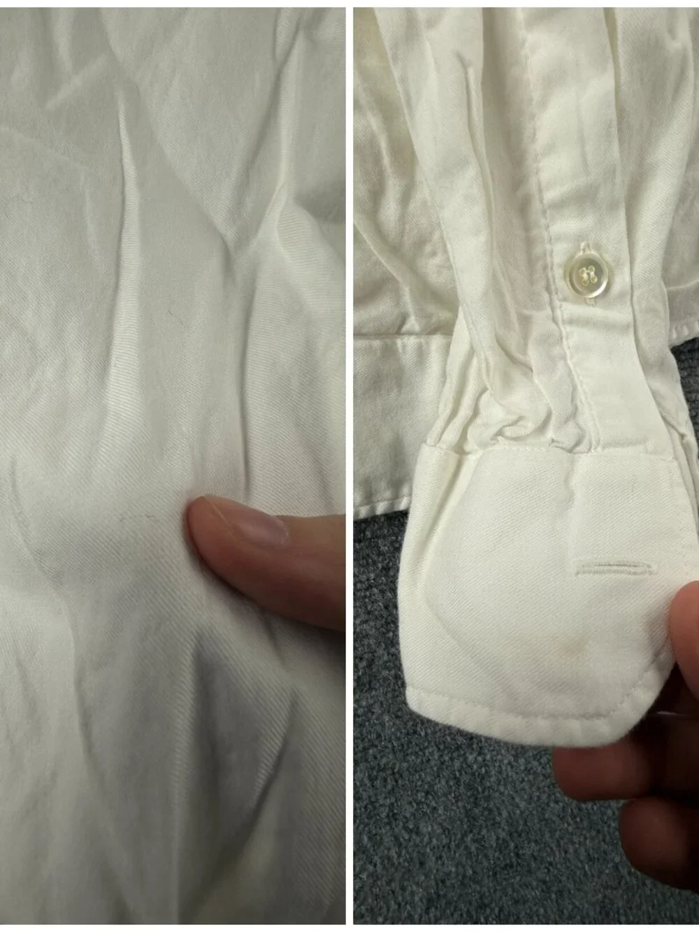 Stenstroms Button Up Shirt White Long Sleeve Cotton Size 40 Univ I Adult Woven